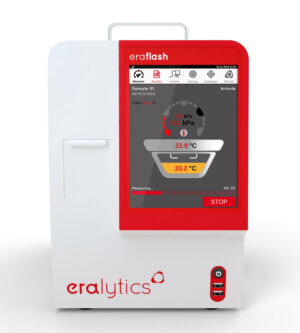 Compact ERAFLASH continuously closed cup flash point analyzer for automated fuel and chemical testing