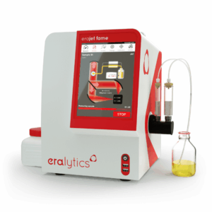 Side profile view of the ERAJET FAME standalone jet fuel analyzer for FAME testing