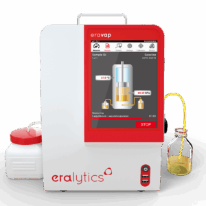 Front view of the ERAVAP automated vapor pressure tester for fuel and crude oil analysis
