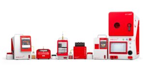 Eralytics laboratory instruments including ERASPEC, ERACHECK X, ERADENS X, ERACOUNT XS, ERAFLASH X, and ERAOIL for comprehensive fuel and oil analysis.